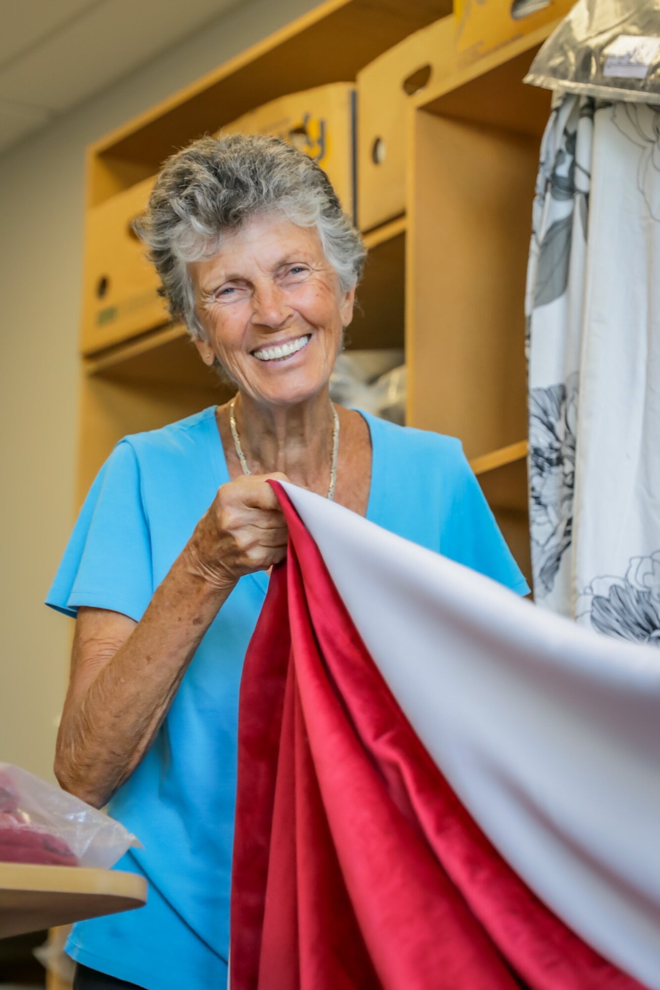  Red Cross Curtain Bank volunteer Dot Hodgson. Photo / Kelly O&rsquo;Hara