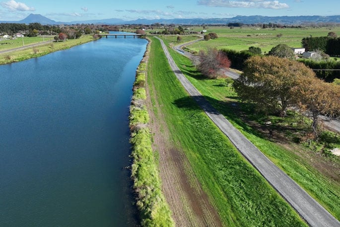 The lower Rangitaiki River stopbanks. Supplied photo.