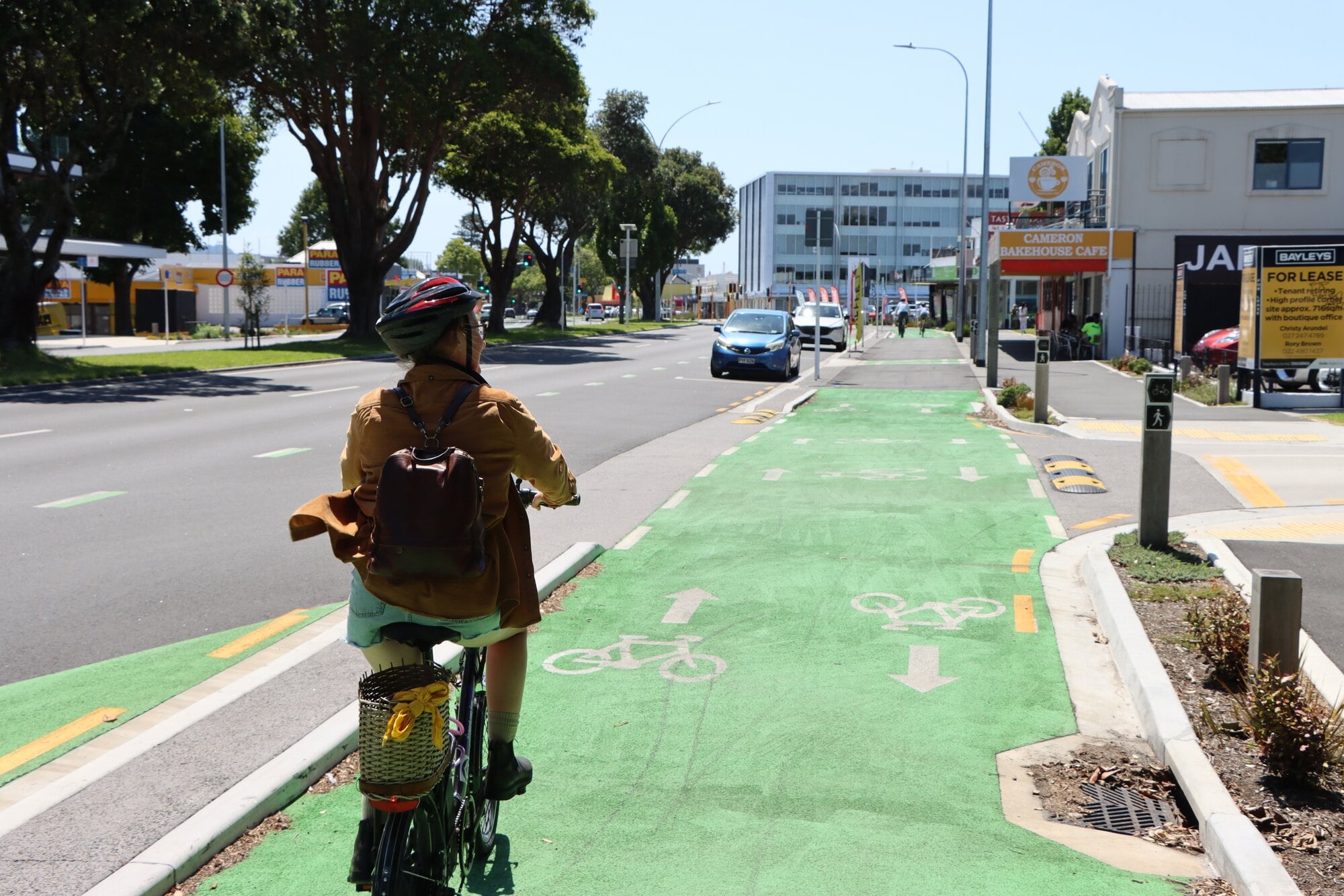 The Cameron Rd Stage 1 project added separated cycleways to the street. Photo / Ayla Yeoman