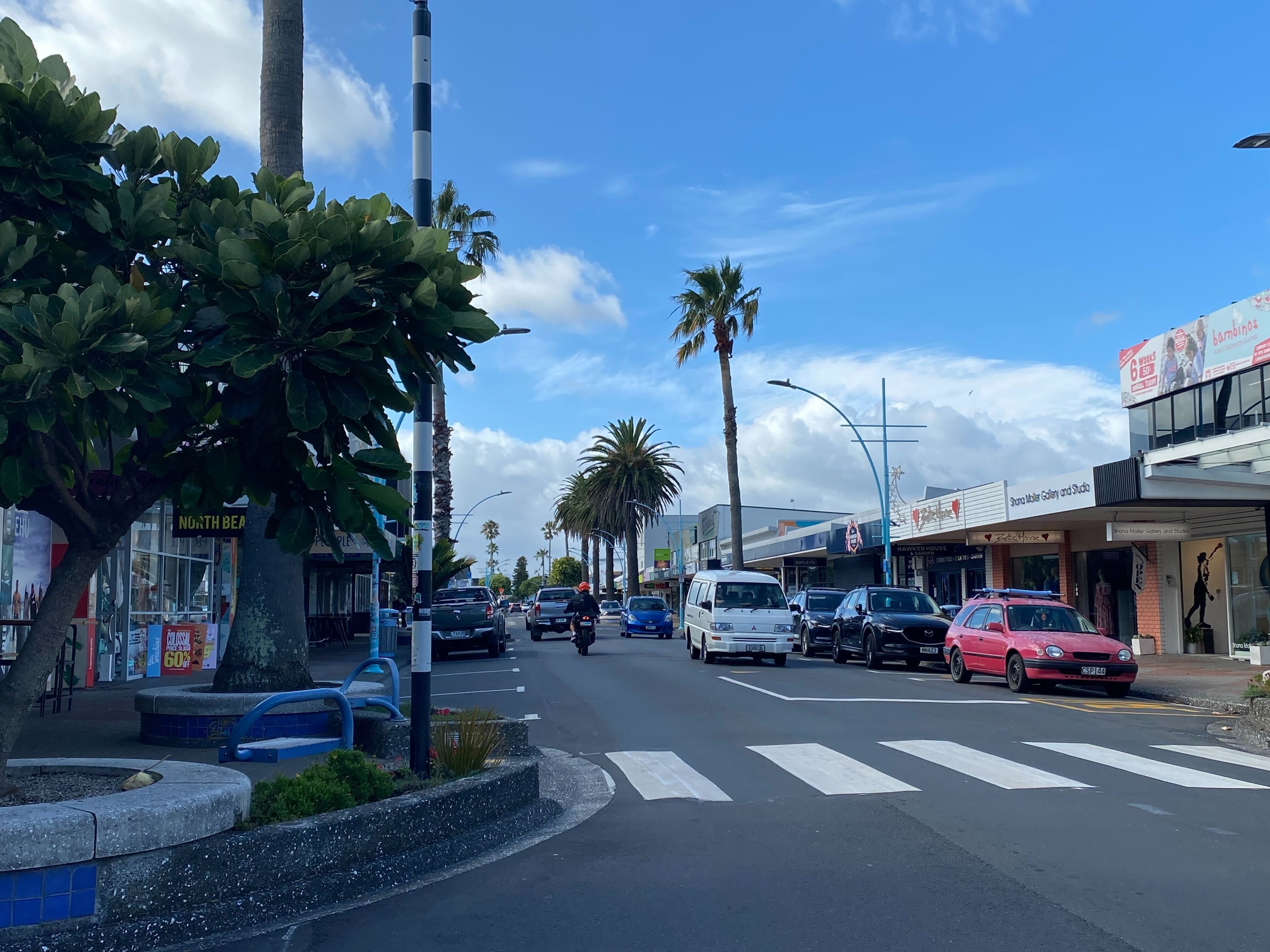 The Mount Maunganui shopping centre was noticeably quiet on Sunday morning. Photo / Rosalie Liddle Crawford