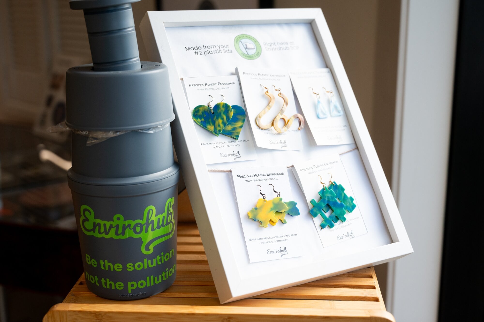 The Wholly Shrink and some other items made by the Precious Project from recycled plastic. Photo / Brydie Thompson