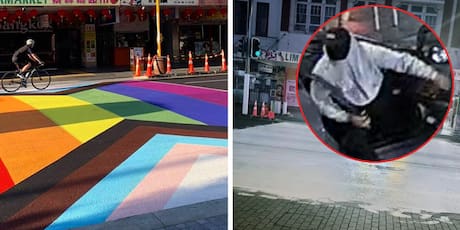 Full video emerges showing Auckland’s Karangahape Rd rainbow crossing being painted over