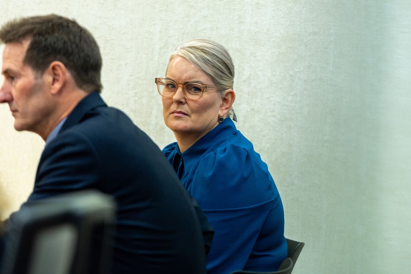 Nienke Middleton, Olivia Podmore's mother, at the inquest into the death of her daughter at Hamilton District Court. Photo / Pool