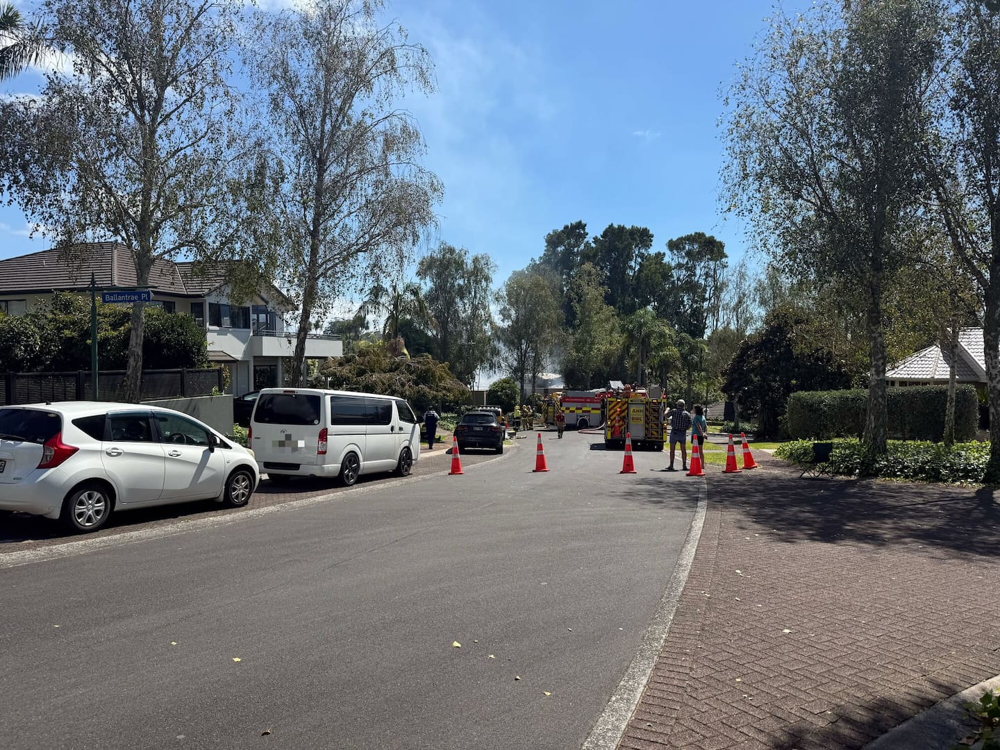 Emergency crews attending the house fire in Bethlehem. Photo / Bijou Johnson