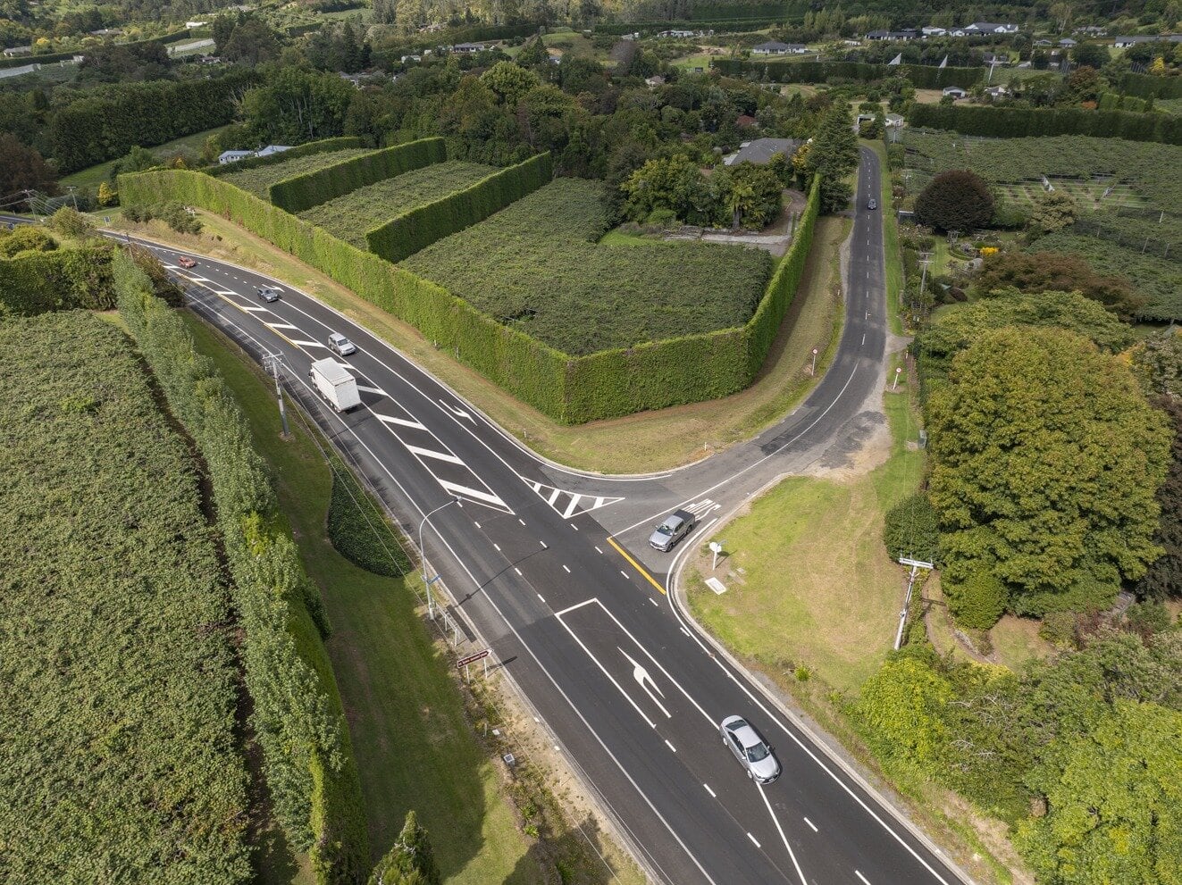 The existing State Highway 2 at Te Puna Quarry Rd. Photo / NZTA