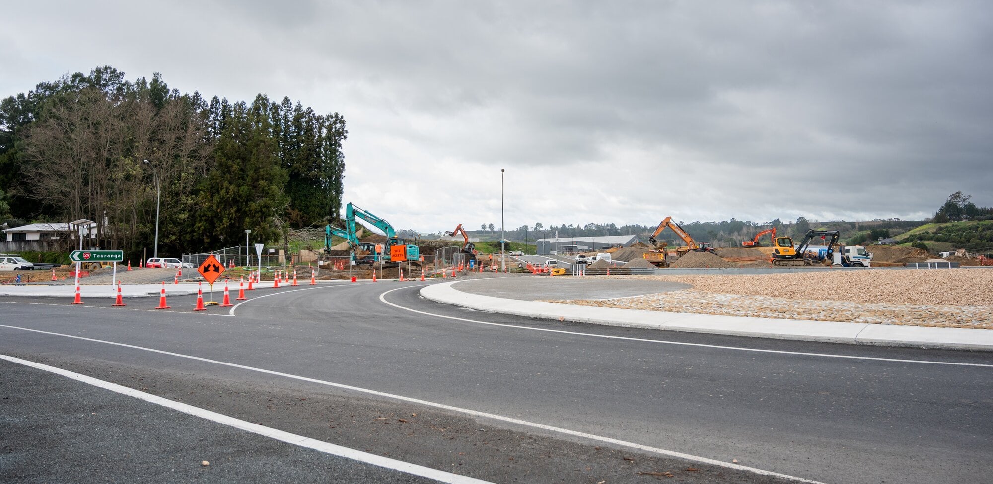  The roundabout intersecting Redwood Lane and State Highway 29. Photo / Brydie Thompson