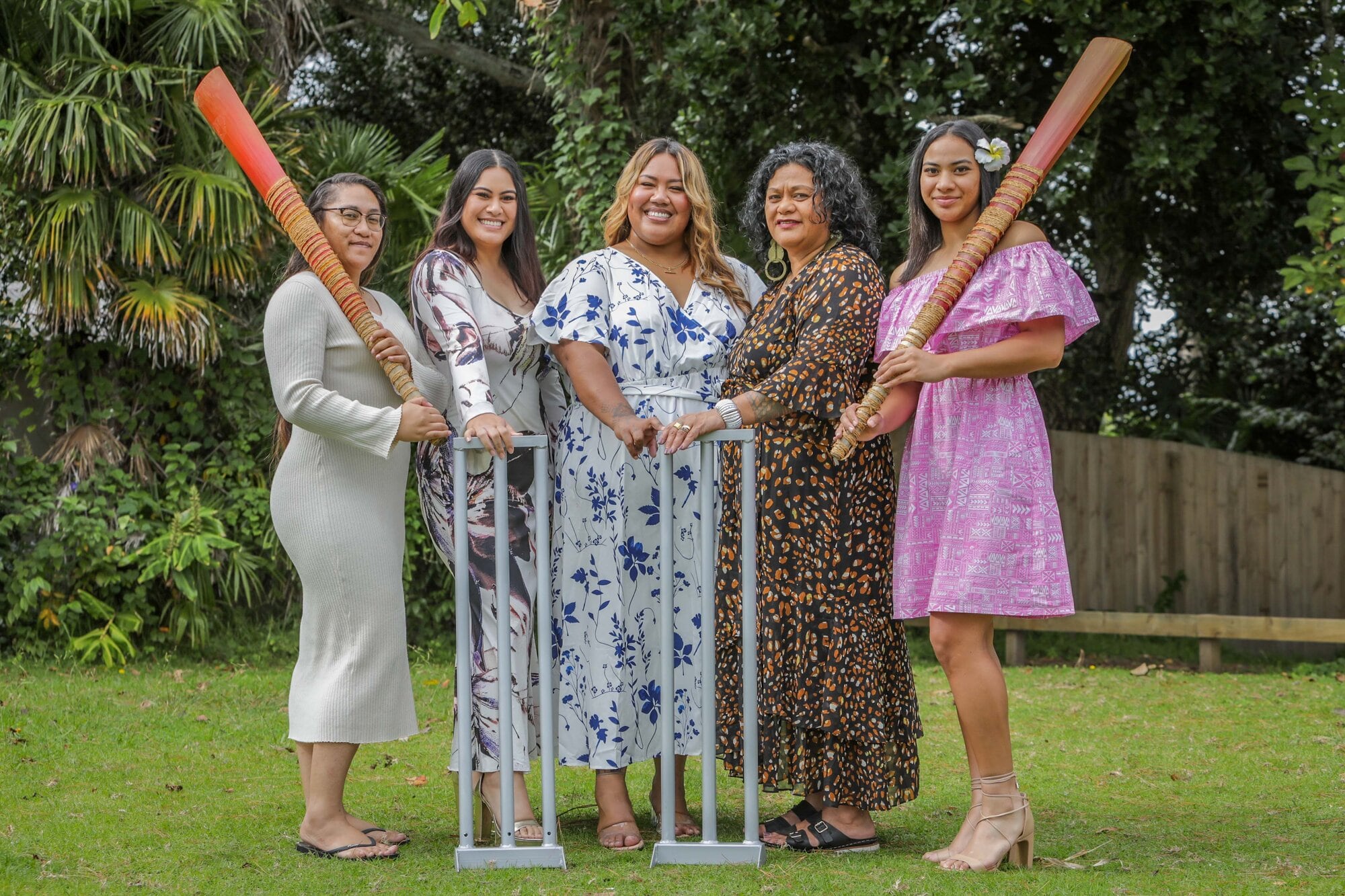 Each team must field five women at all times of a game. Members of the Samoan AOG include Mella Brown, Emma Nielson, Tausili Vaa, Pauline Eneliko and Julie Nielson. Photo / Kelly O’Hara
