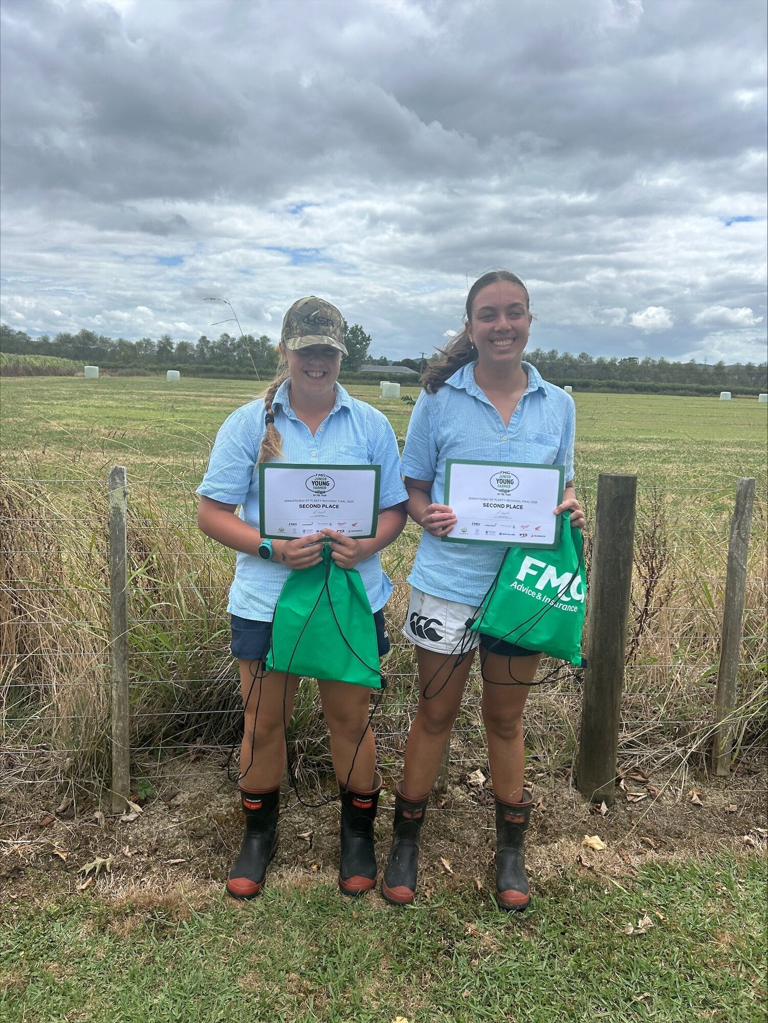  FMG Junior contestants Grace Dawson, left, and Evelyn Ruegger. Photo / FMG Young Farmer of the Year