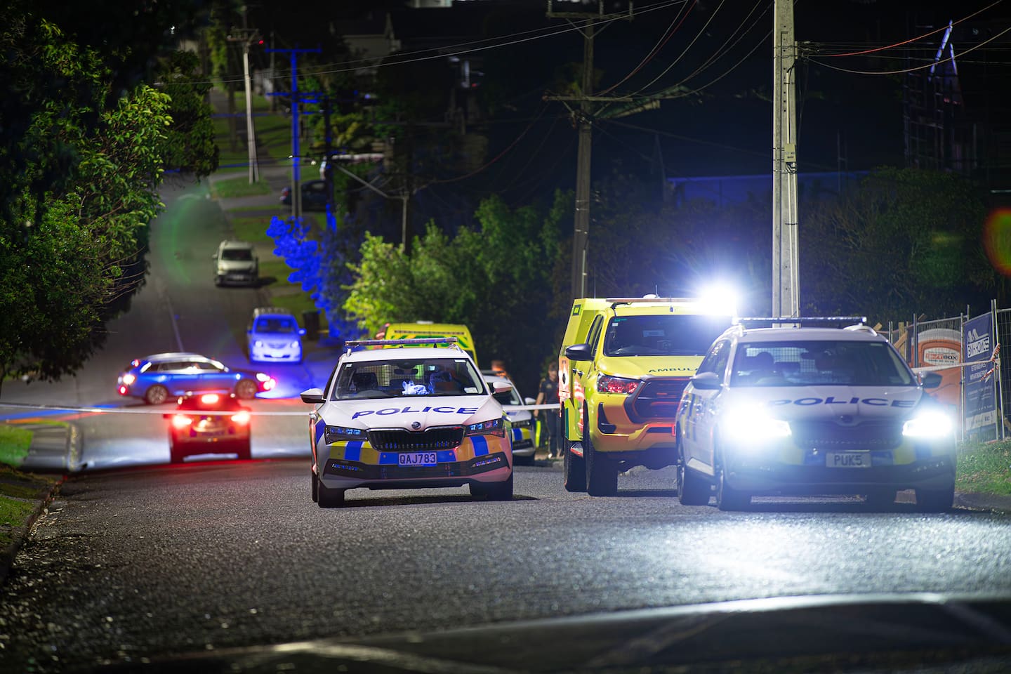Police at the scene of a serious incident on Brandon Rd in Glen Eden. Photo / Hayden Woodward.