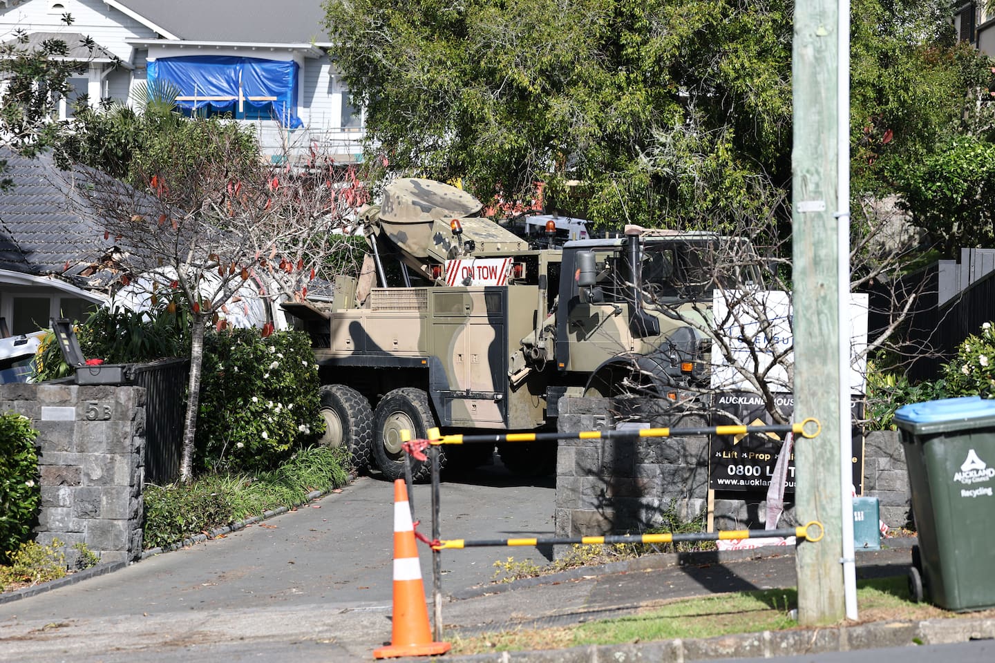 A person has been critically injured after an accident with a concrete truck on Rangitoto Ave, Remuera. NZ Herald photographs by Dean Purcell