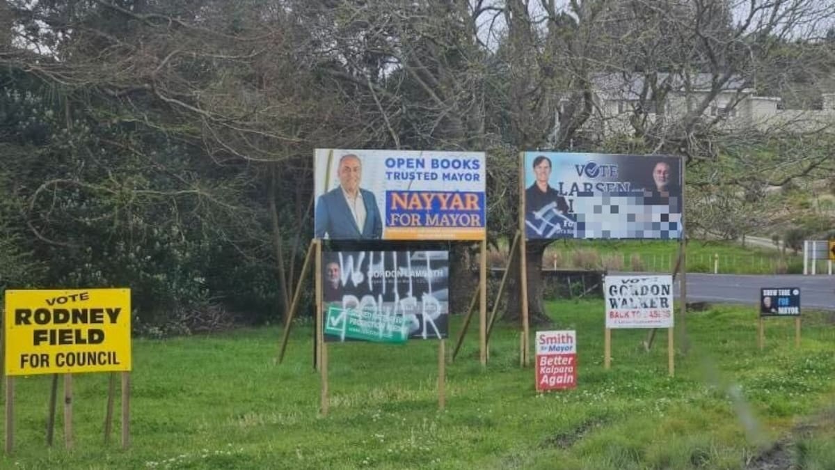 Kaipara election hoardings vandalised amid rising abuse of local politicians