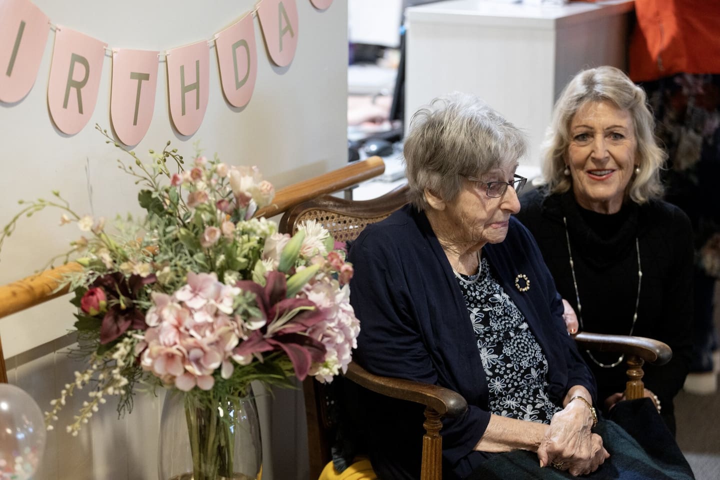 Eileen Greenwood celebrates with her daughter Min Mackenzie. Photo / George Heard