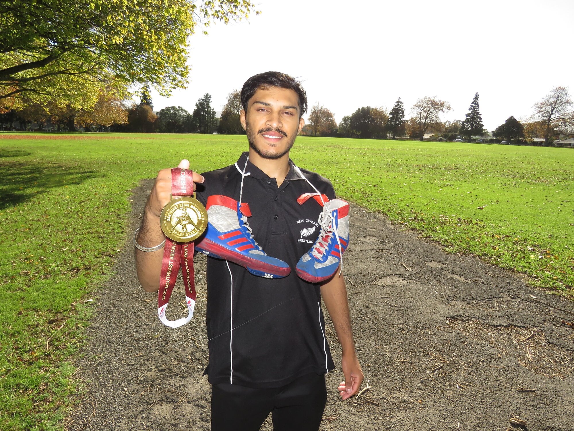  Katikati’s Suraj Singh said he’s addicted to freestyle wrestling. Photo / Merle Cave