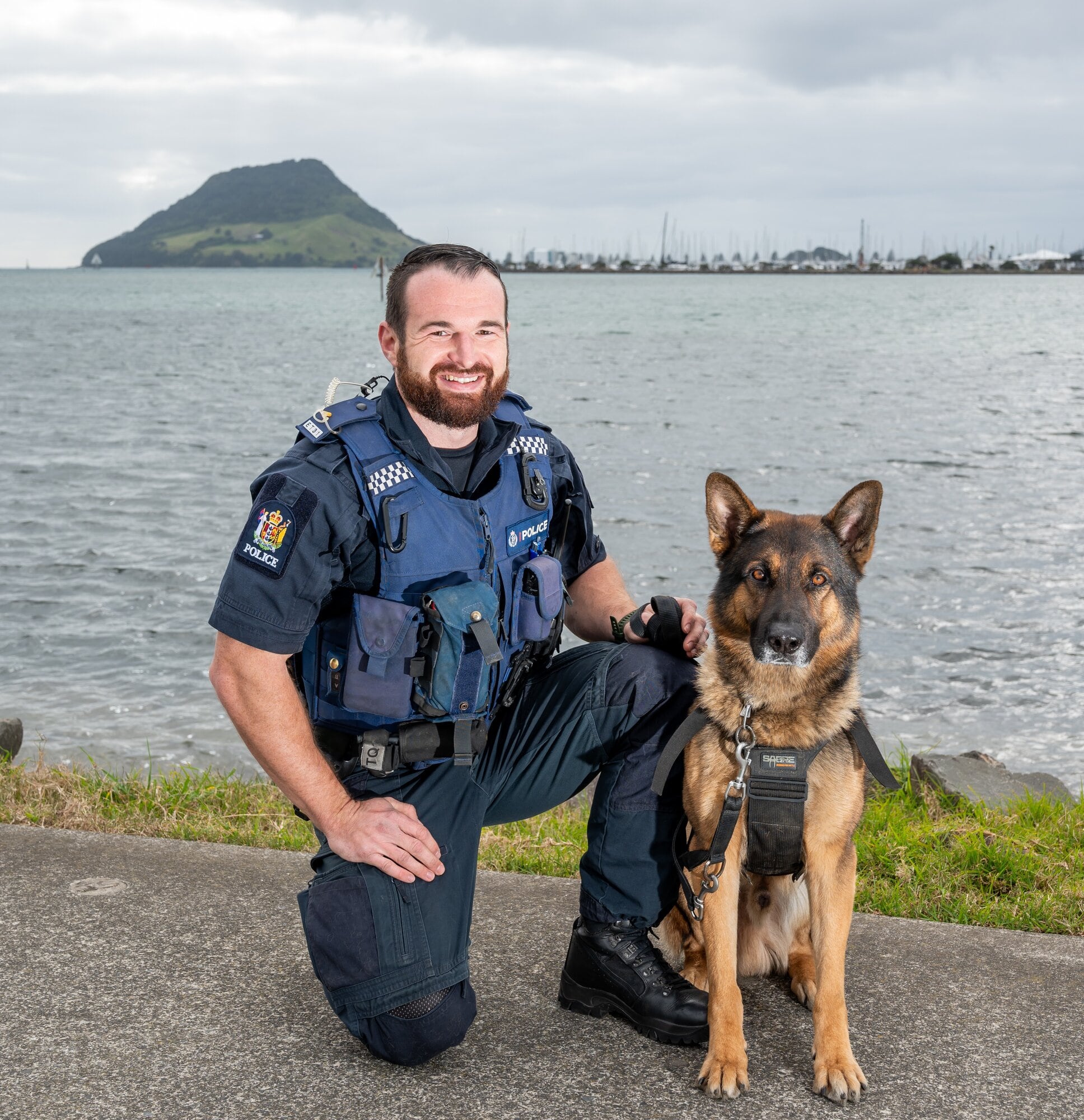  Tauranga police dog handler Scott Higby with his partner in crime-fighting, Chip. Photo / Brydie Thompson