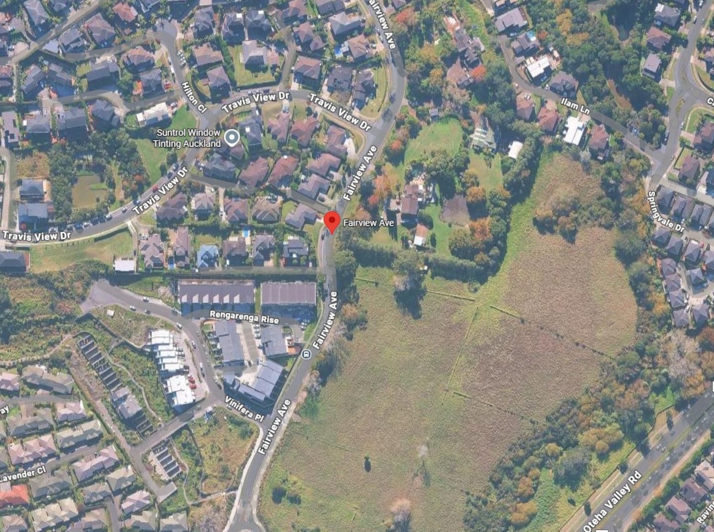 Steve Ramdhanie suffered a cardiac arrest while cycling Fairview Ave in Albany, Auckland. Photo / Google Maps