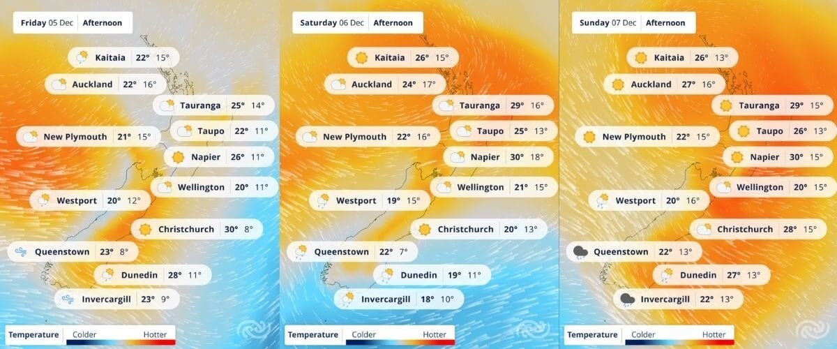 Metservice says most regions will see the sun come out this weekend, especially in the North Island as high pressure builds and brings settled weather. Photo / supplied