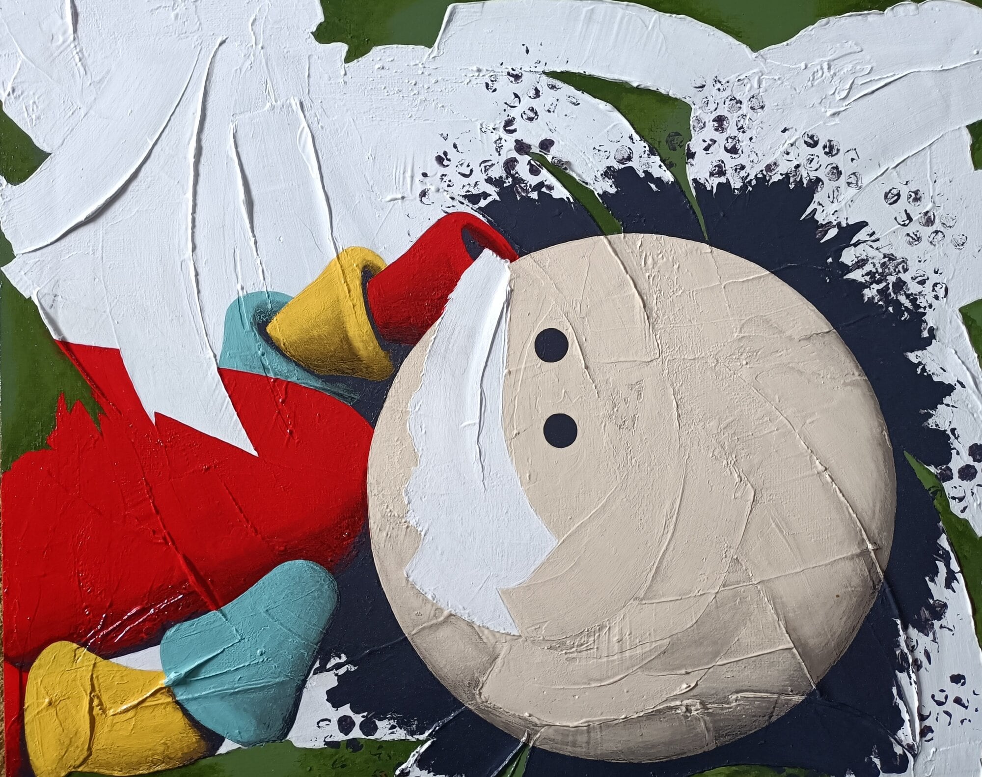  One of the artworks in Karlie Brunswick’s solo exhibition ‘Nothing to See Here’ which is showing at The People’s Gallery – Toi Ka Rere at the Tauranga Historic Village from May 17 to June 7, 2025. Photo/Supplied.