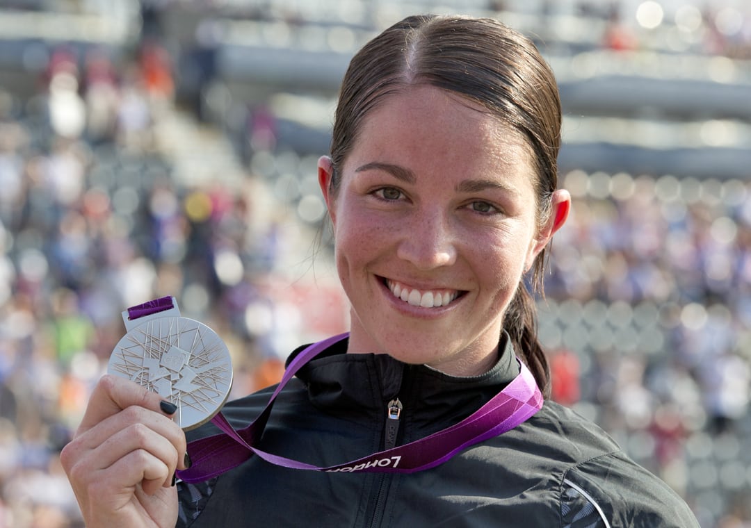 New Zealand BMX rider Sarah Walker with her Olympic silver medal. Photo / Brett Phibbs