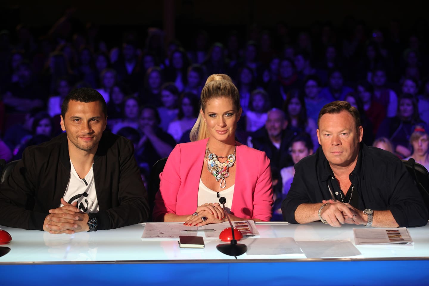 From left, Jason Kerrison, Rachel Hunter and Ali Campbell were the judges for the first season of New Zealand's Got Talent. Photo / Supplied