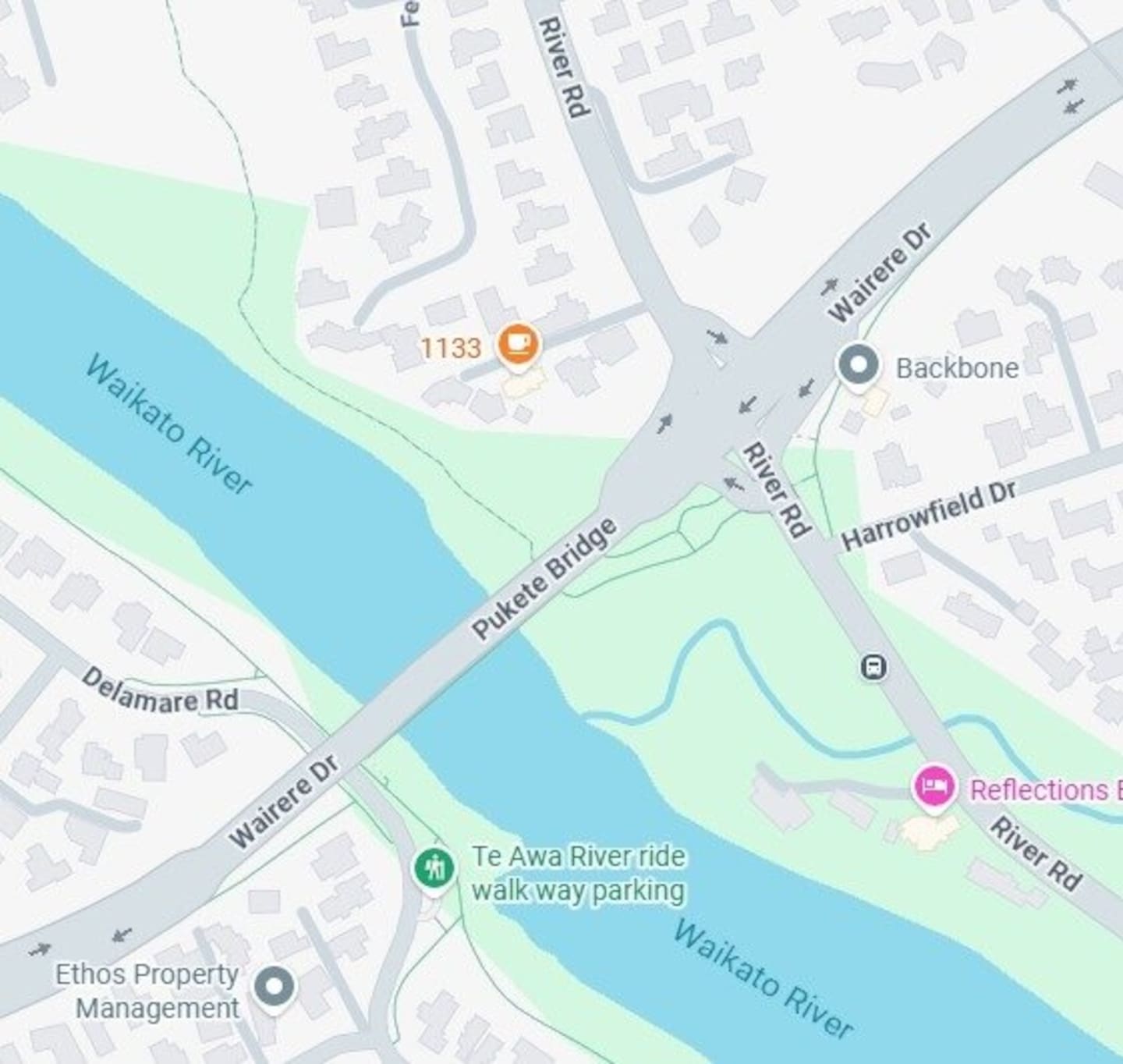 Police said the crash happened between Pukete Bridge and River Rd and blocked Wairere Dr. Image / Google Maps