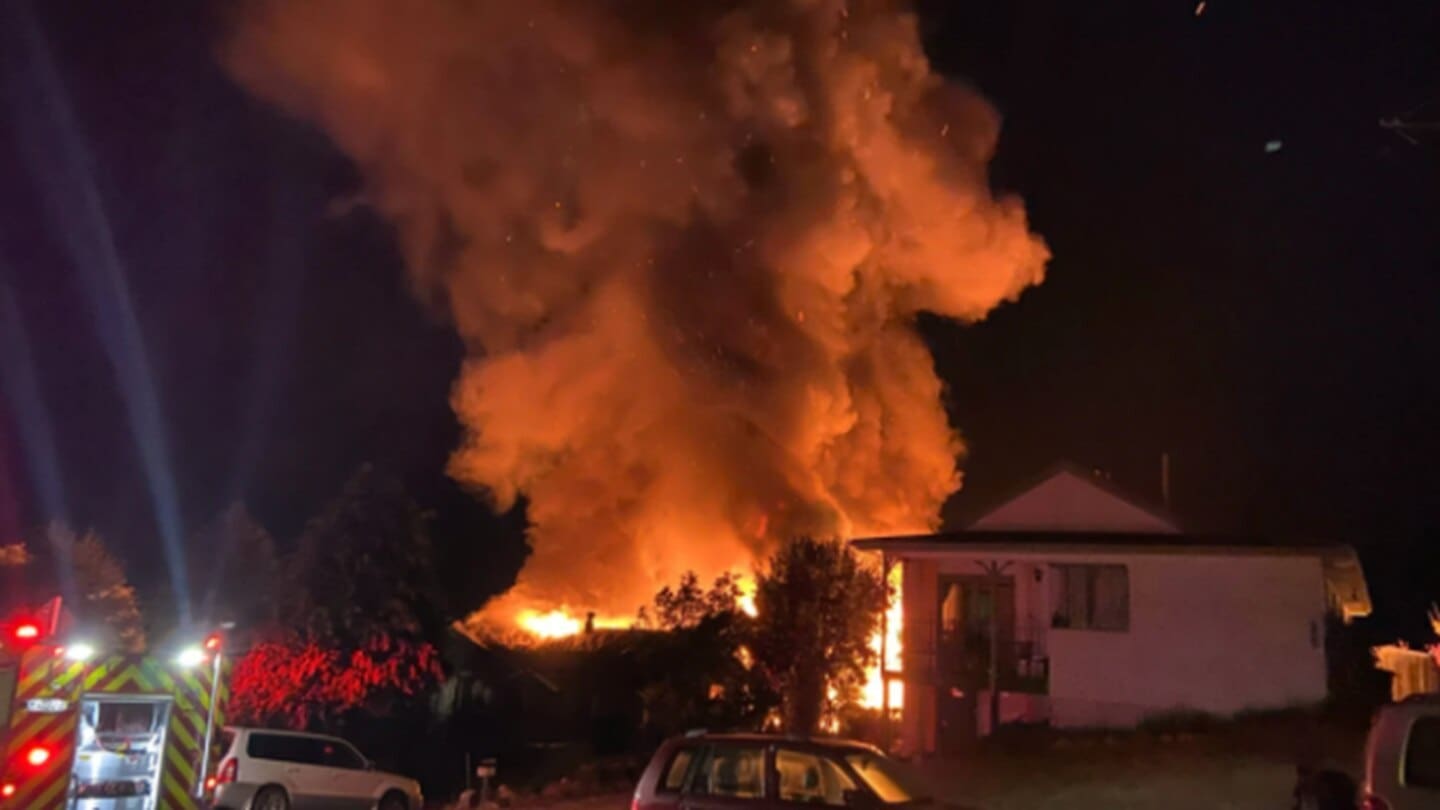 An exploding lithium-ion battery caused this house fire in Wanaka in 2022. Photo / Chris Adam