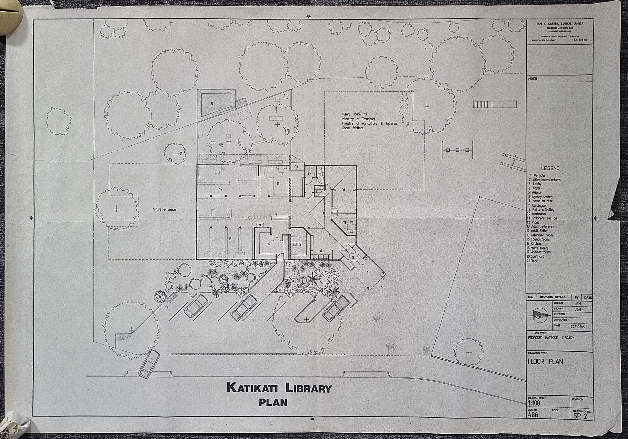  The Katikati Library Plan, from back in 1987, when the building first went up at 36 Main St. Photo / Sandra Haigh