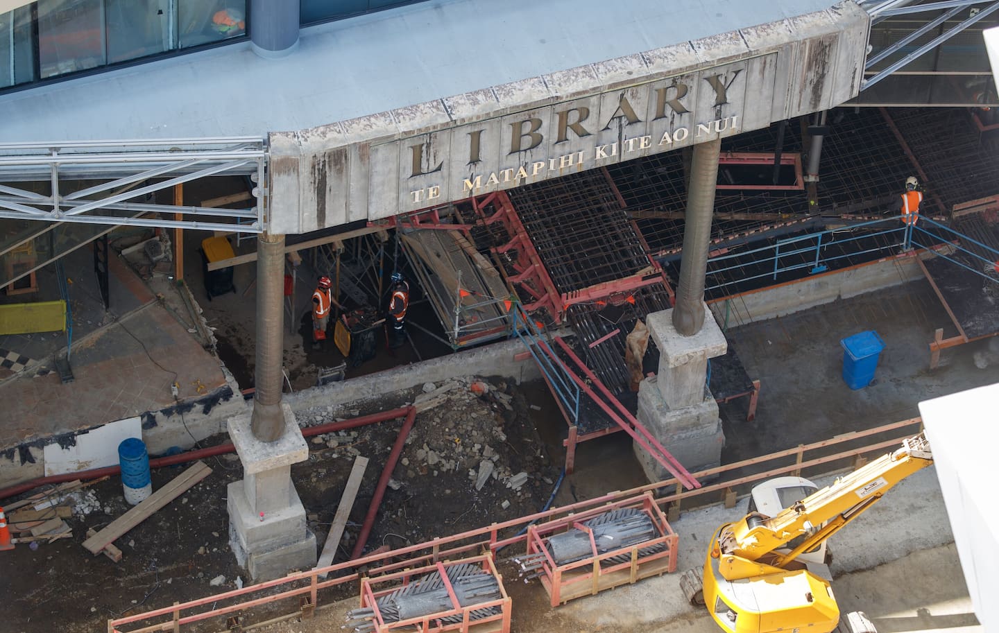 Reconstruction work is underway at Wellington's Central Library. Photo / Mark Mitchell