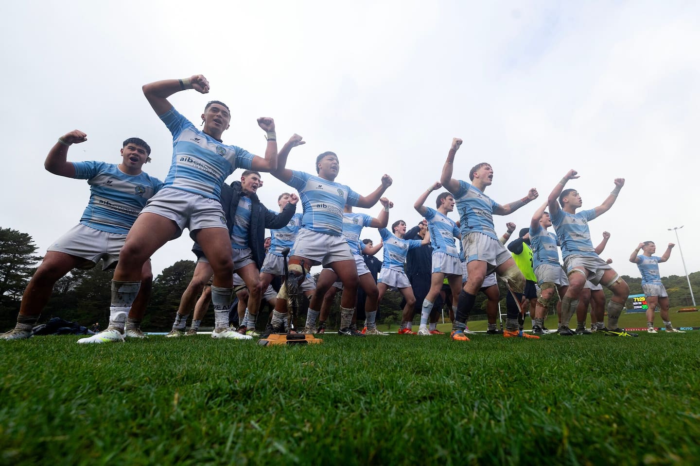 St Patrick's Silverstream perform the haka ahead of their final against  Wellington College. Photo / Photosport
