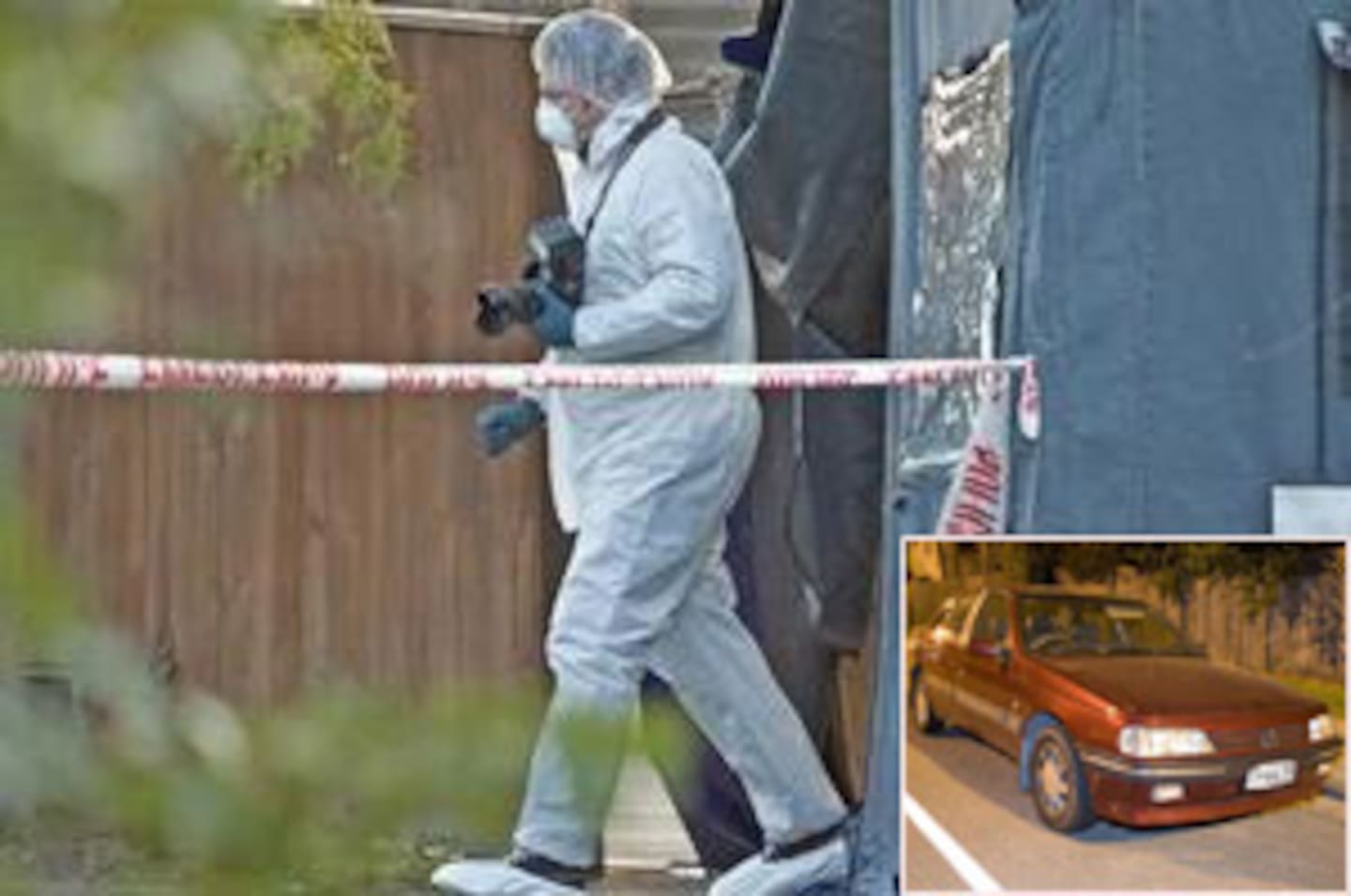 Police launched massive probe after the killing and were tracing the movements of Njuguna's Peugot (inset). Photos / Simon Baker, Supplied