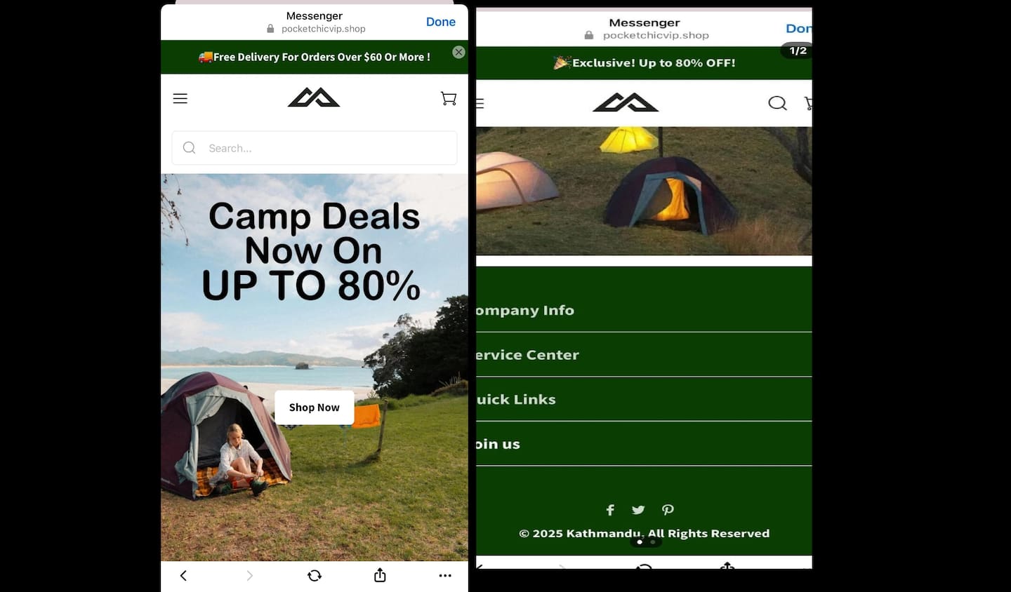 Kathmandu customers and a Reddit user raised suspicions about what turned out to be a scam e-shop. Photo / DeerSimilar8170 Reddit