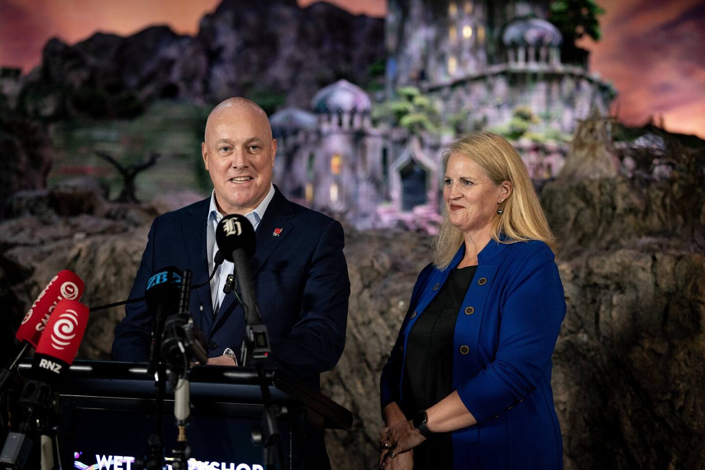 Prime Minister Christopher Luxon with tourism minister Louise Upston. Photo / Dean Purcell