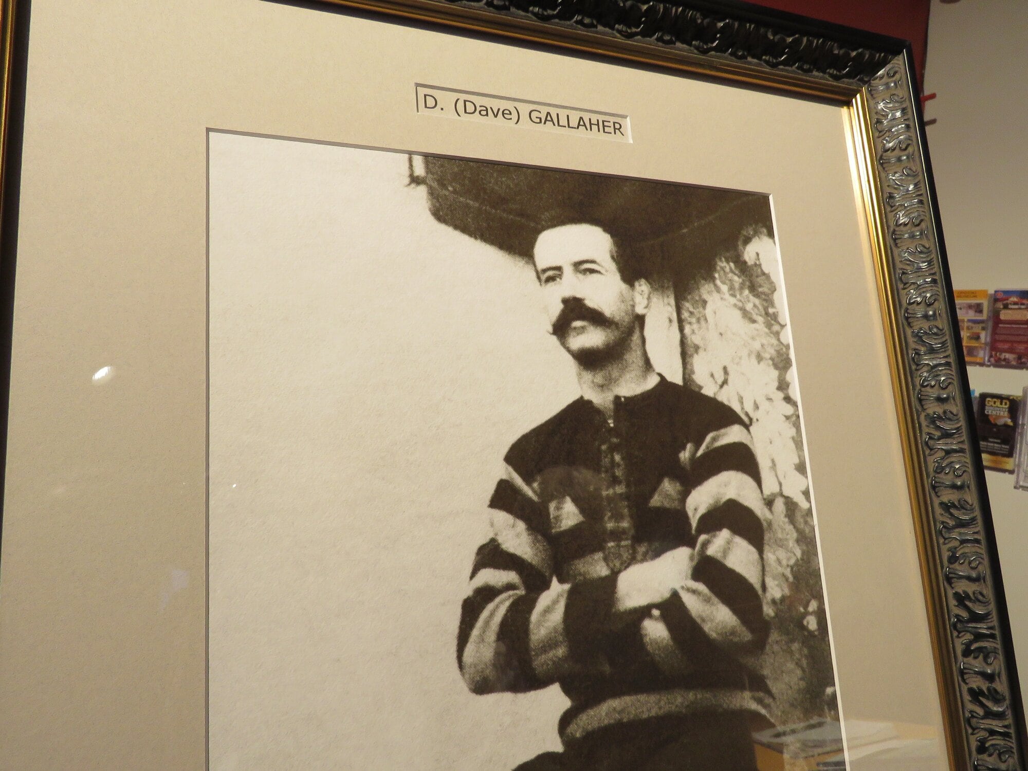  A photo of Dave Gallaher, displayed at Western Bay Museum for the weekend thanks to loan from the Ponsonby Rugby Club. Photo / Merle Cave