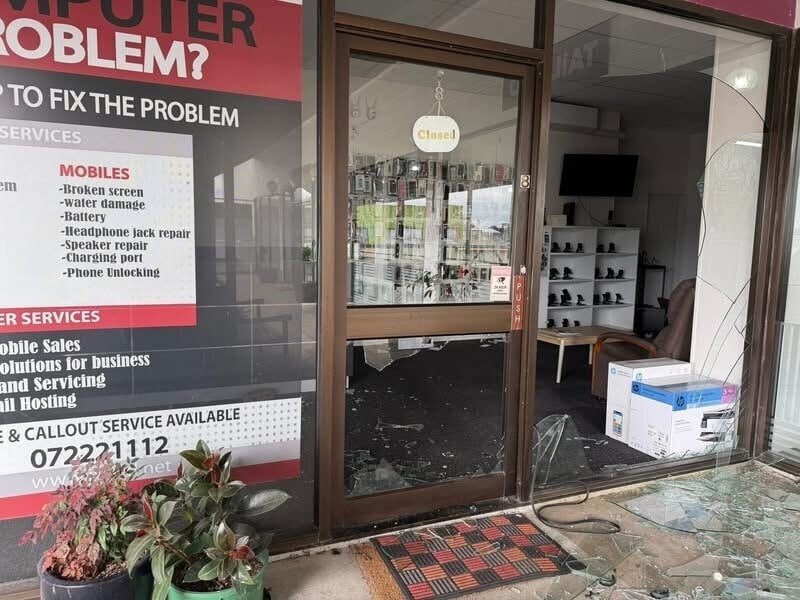  iFixed Ltd – located on the top floor of Cherry Court – was broken into and burgled in the early hours of November 8. Photo / Supplied
