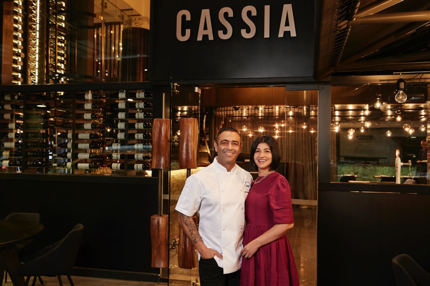 Sid and Chand Sahrawat in front of Cassia at SkyCity. Photo / Babiche Martens
