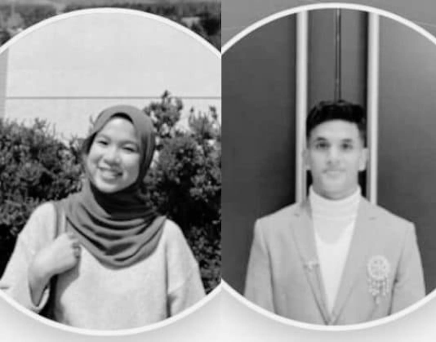 Wan Nur Adlina Alisa (left) and Megat Ashman Aqif Megat Irman Jefni were killed in the crash.