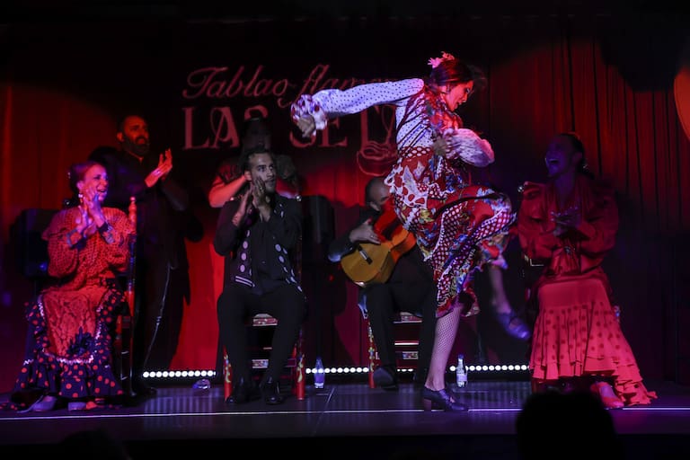 A passionate flamenco dancer in performance.