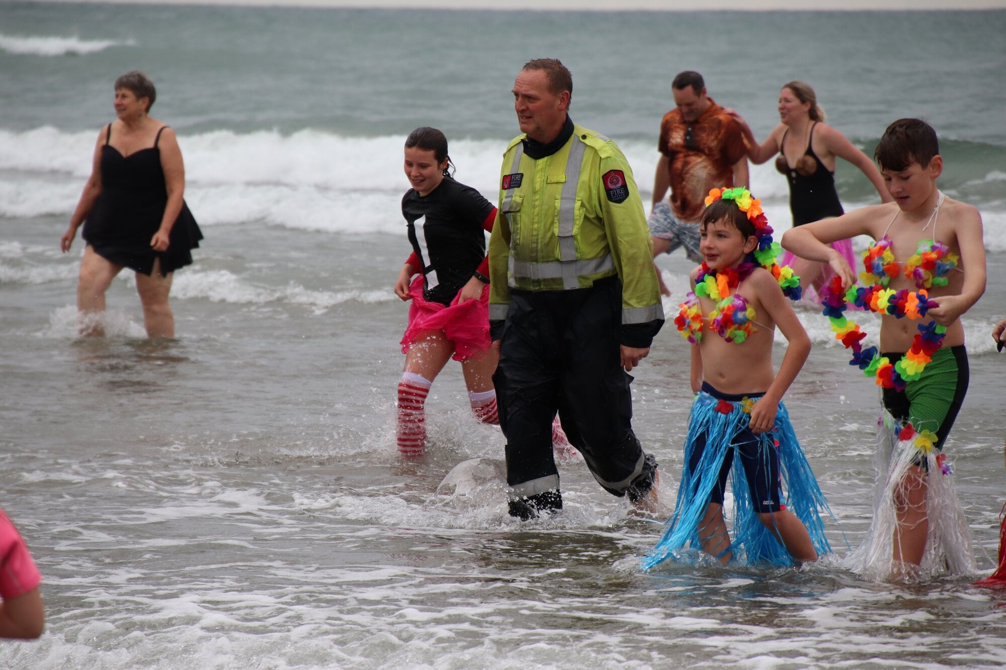 Mayor View Fire Brigade Chief Fire Officer Paul Tucker has done the Waihī Beach Polar Plunge every year for the past three years. Photo / Supplied