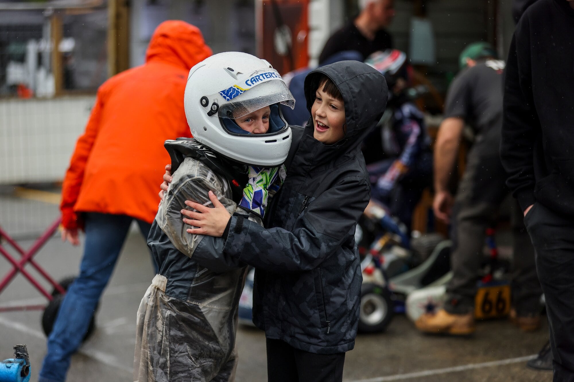 Van Merrett and Nico Thomasen after a successful race by Van. Photo / DJ Mills, Shutter Media Group