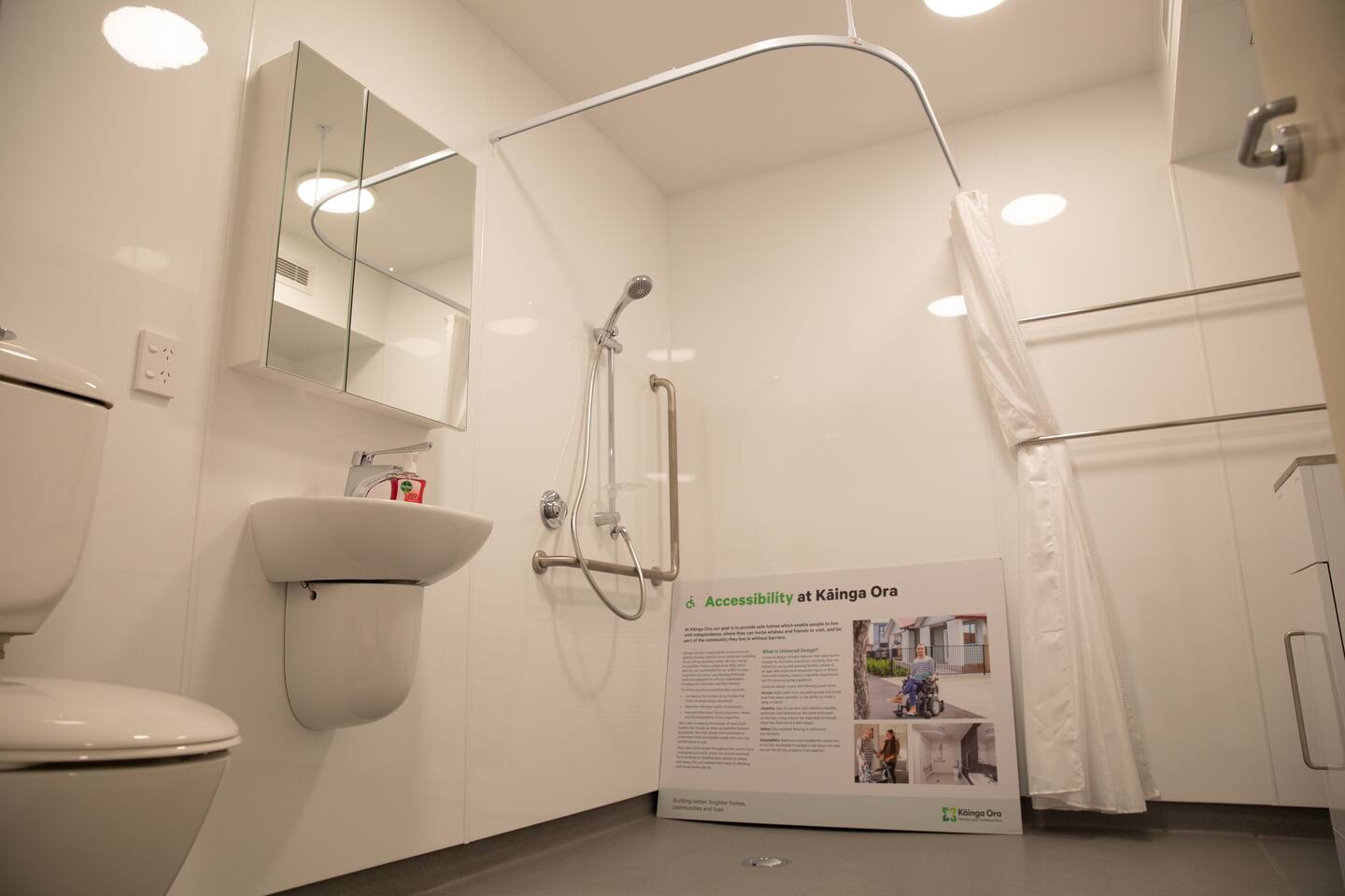 The ground-floor apartments have accessible bathrooms. Photo / Sylvie Whinray