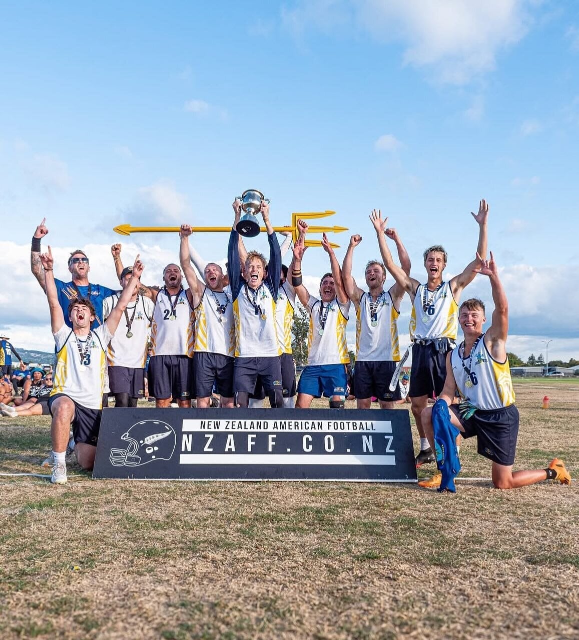  Tauranga City Tridents, men's 2025 National Flag Football champions. Photo / Matthew James