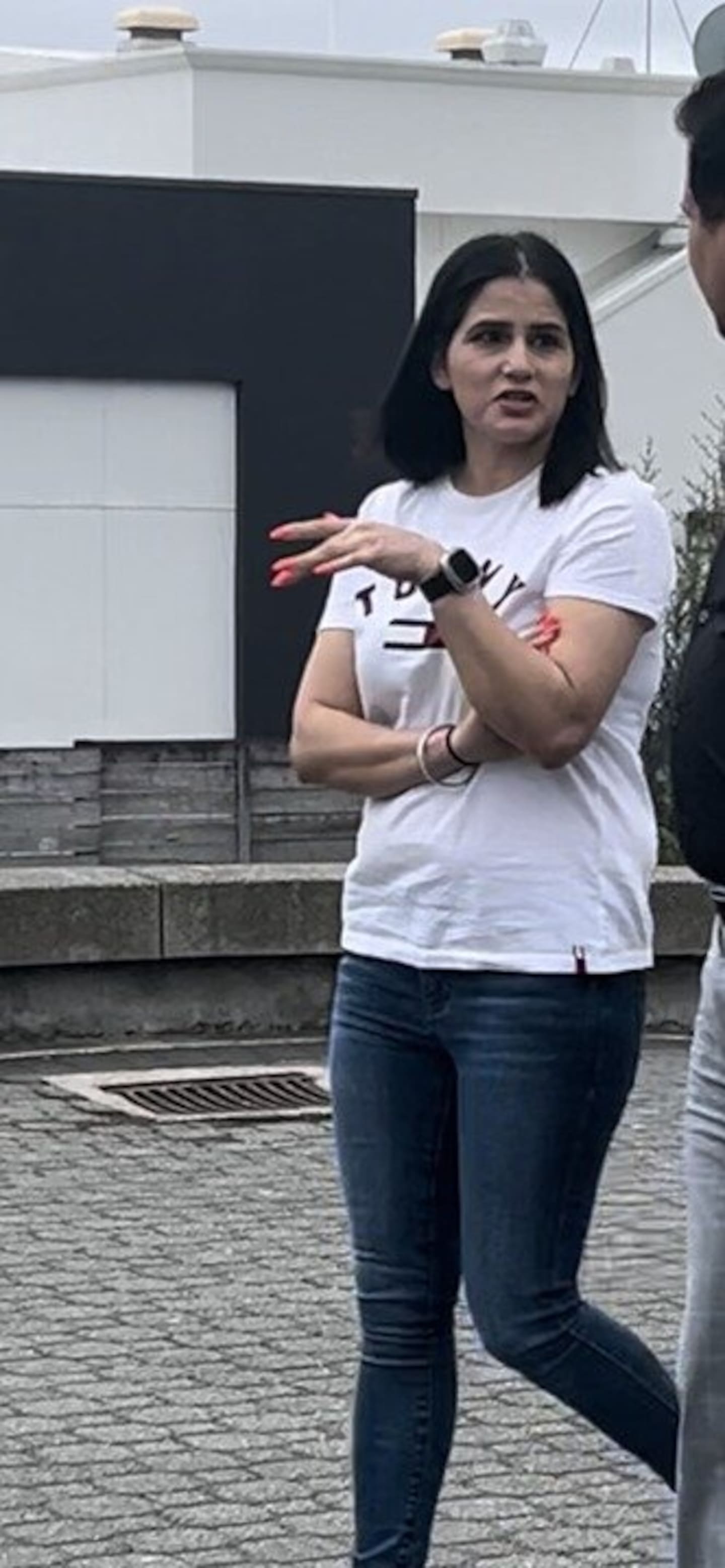 Sharanjit Kaur leaves the Hamilton District Court after appearing earlier this year on a charge of reckless driving causing the death of Jonathan Baker. Photo / Belinda Feek