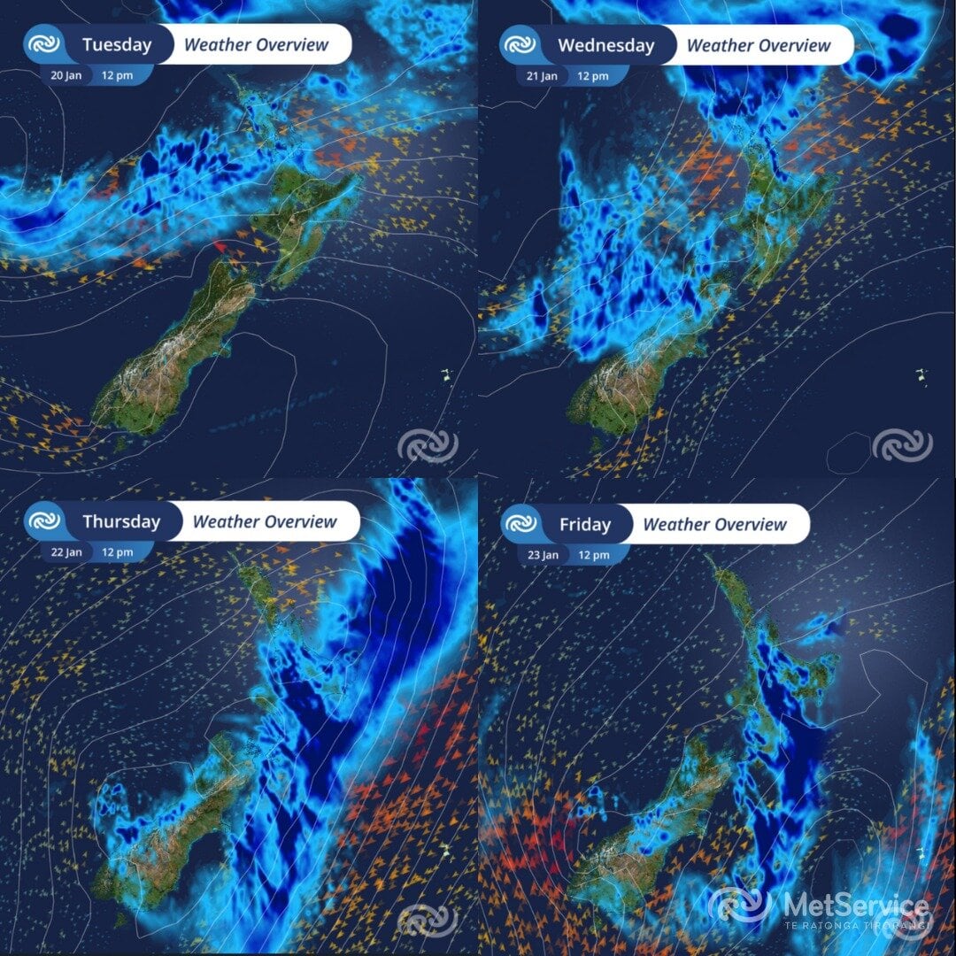  A weather overview for the next four days. Photo / MetService