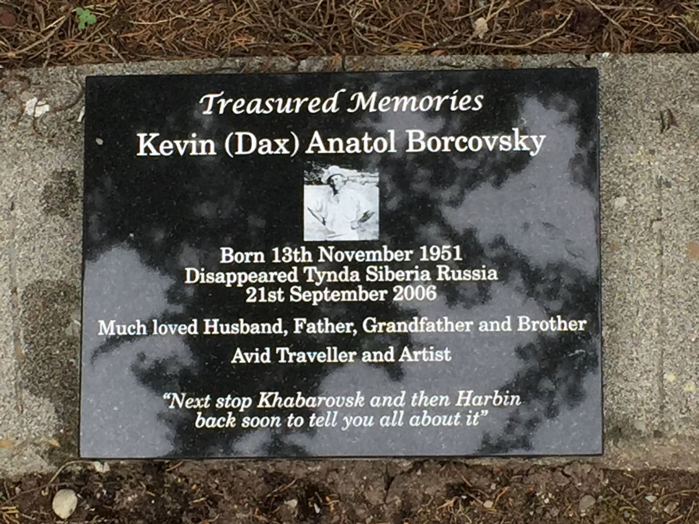 A memorial for Borcovsky is at the Murchison Cemetery.