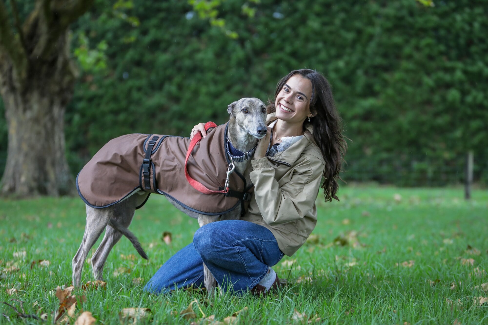  NZME journalist Bijou Johnson and her greyhound Art. Photo / Kelly O'Hara