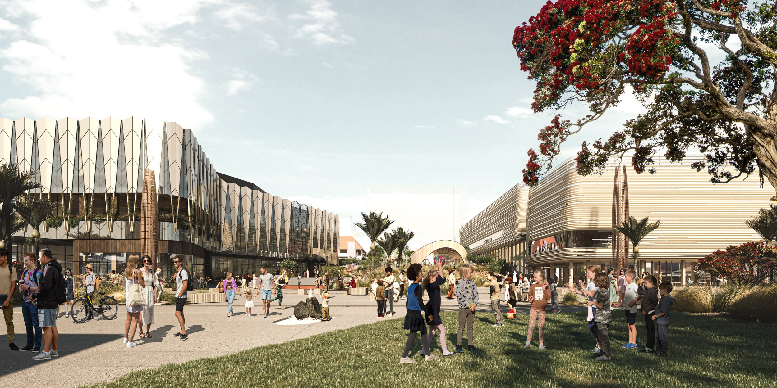 An impression of the $306m civic precinct development Te Manawataki o Te Papa, started by the commission, aimed at reviving the city's heart. Image / Tauranga City Council