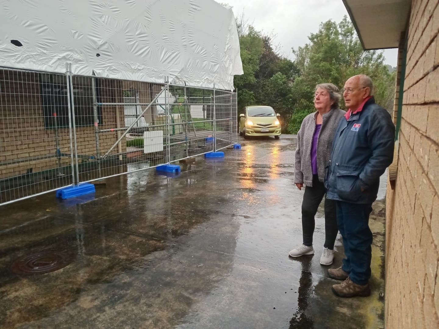 Annette Moncur with her partner Jim Beniston who says no one will want to buy his house. Photo / Supplied