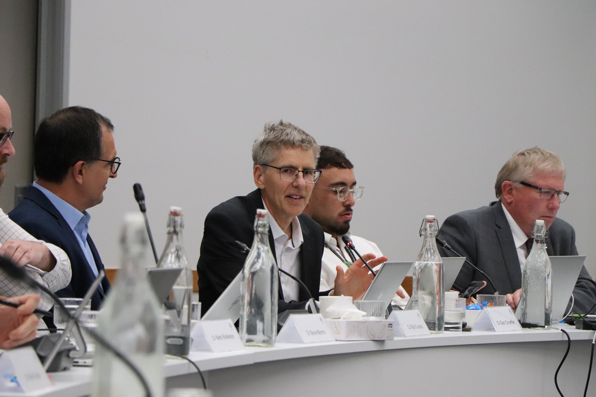 Tauranga councillors (from left) Rick Curach, Glen Crowther, Hautapu Baker and Marten Rozeboom. Photo / Ayla Yeoman