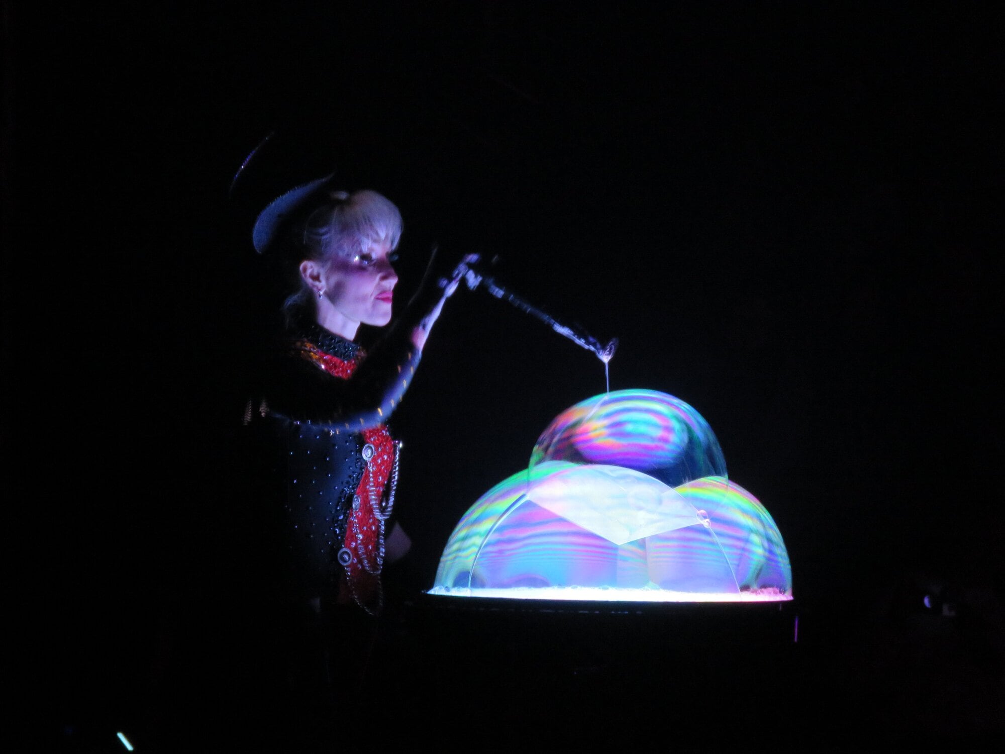  The lady who is a master bubble manipulator. Photo / Merle Cave