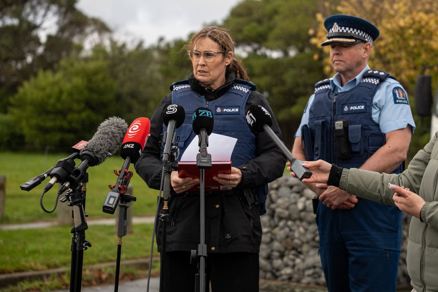 Detective Senior Sergeant Jo Carolan fronts media. Photo / Alyse Wright