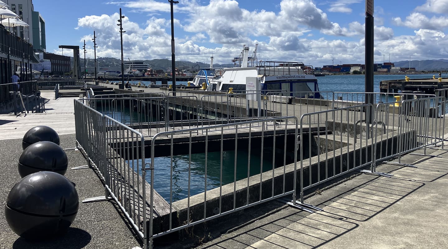 Temporary fencing was erected along parts of Wellington's waterfront in 2023. Photo / Catherine Hutton